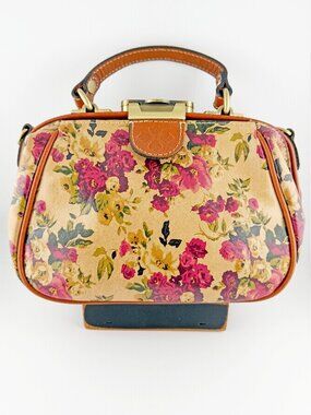 Patricia Nash Antique Rose Gracchi Leather Frame Crossbody Bag Top Handle
